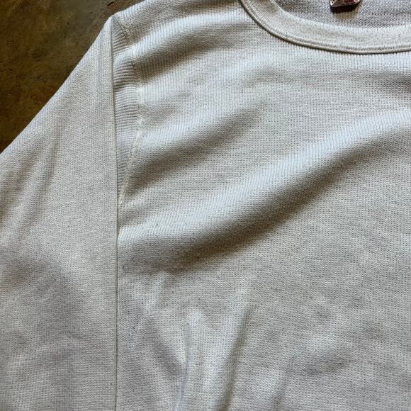 Vintage 80s J.E. Morgan Performance Wear White Thermal Shirt - Picture 2 of 4